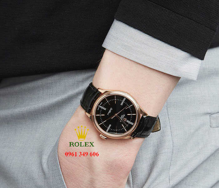 Đồng hồ nam Rolex dây da cá sấu Rolex Cellini Time 50505-0009