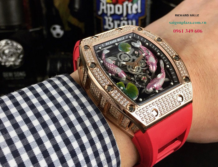 Đồng hồ RM kim cương vàng 18k Richard Mille RM57-01 cá chép ao sen