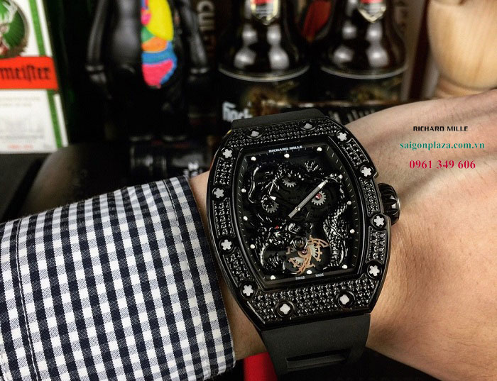 Đồng hồ RM nam màu đen sai cỡ size to lớn Richard Mille RM057-01 Jackie Chan Dragon