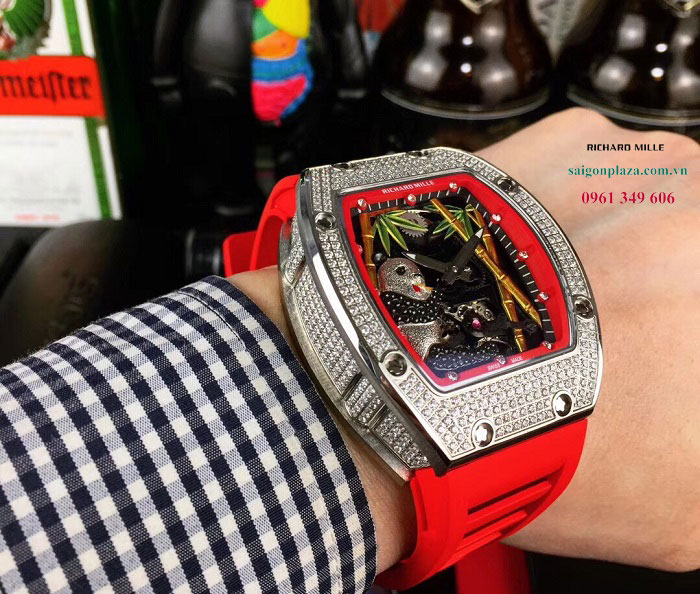 Đồng hồ đẳng cấp thế giới fake 1:1 Richard Mille Diamond Tourbillon Panda RM26-01