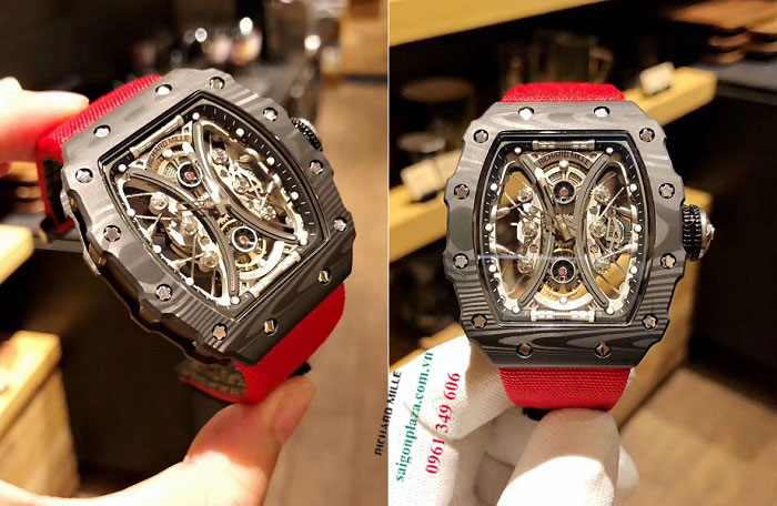 Đồng hồ RM dây đỏ đồng hồ của doanh nhân việt nam Richard Mille RM 53-01 dây vải dù