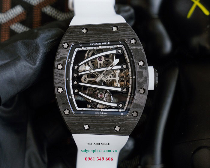 Đồng hồ RM dây cao su màu trắng thương hiệu Richard Mille RM 59-01 Tourbillon
