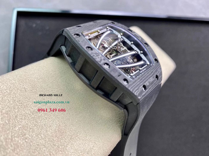Đồng hồ vỏ sợi carbon Richard Mille RM 59-01 dây cao su