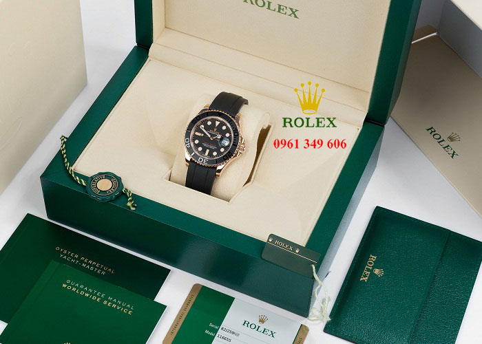 Đồng hồ Rolex cơ màu mặt đen Rolex Yacht-Master 116655