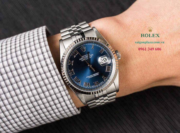 Đồng hồ Rolex coppy hàng rep 1:1 Rolex Datejust 116234 Roman Dial mặt số xanh lam