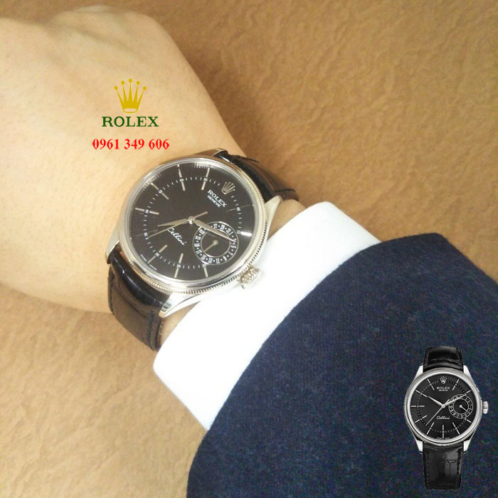 Đồng hồ nam Rolex dây da tại Hà Nội Rolex Date 50519-0007