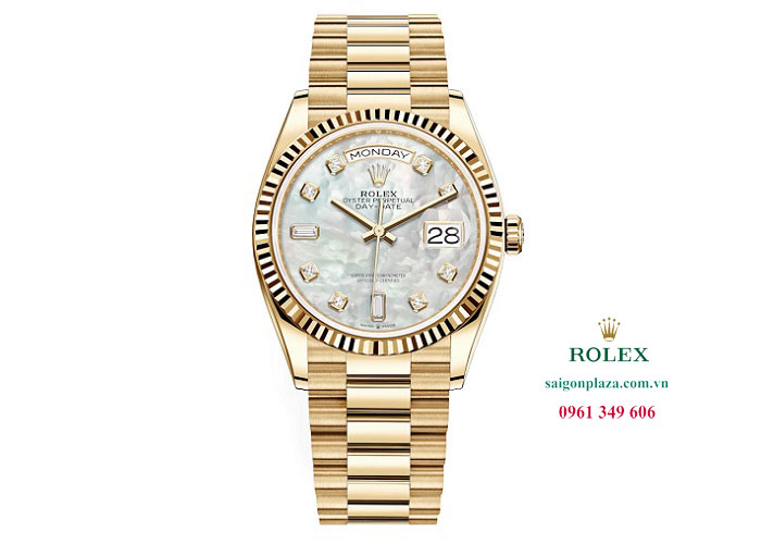 Đồng hồ Rolex Day-Date 128238-0011 Mặt số ngọc trai trắng