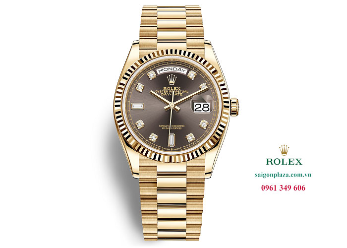 Đồng hồ Rolex Day-Date 128238-0022 Mặt số xám đậm