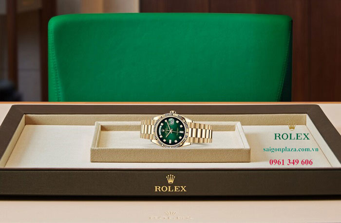 Rolex Day-Date 128238 0069 Đồng hồ Rolex mặt xanh dây vàng  chính hãng