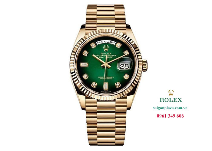 Đồng hồ Rolex Day-Date 128238-0069 Mặt số Ombre xanh lá