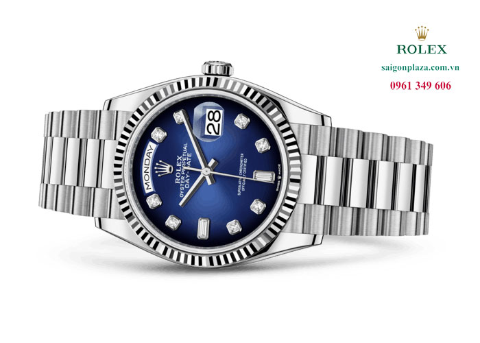 Đồng hồ Rolex Day-Date 36 128239 Mặt Số Ombré Xanh Dương