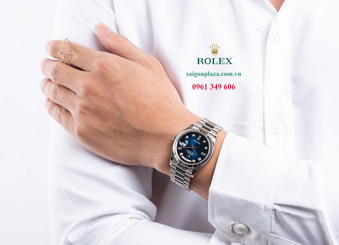 Bộ sưu tập đồng hồ màu vàng trắng 18k 24k Rolex 128239-0023 Day-Date