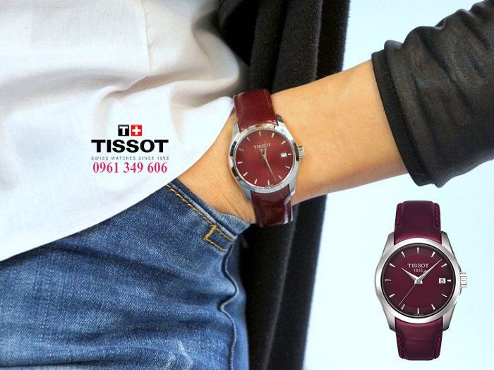 Đồng hồ Tissot dây da nữ Tissot T035.210.16.371.00