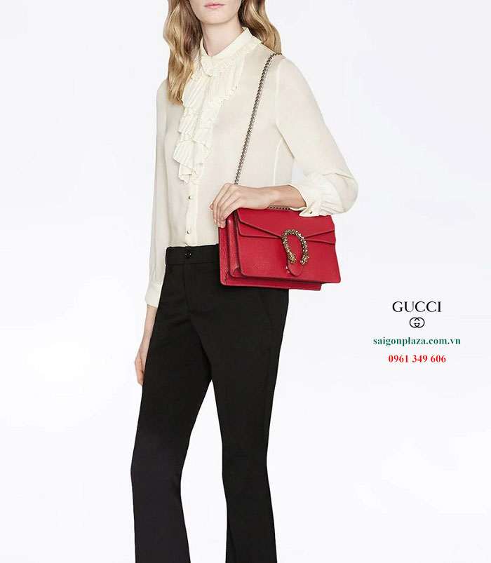 Cửa hàng shop túi xách uy tín TP HCM Gucci Dionysus Small Shoulder Bag màu đỏ