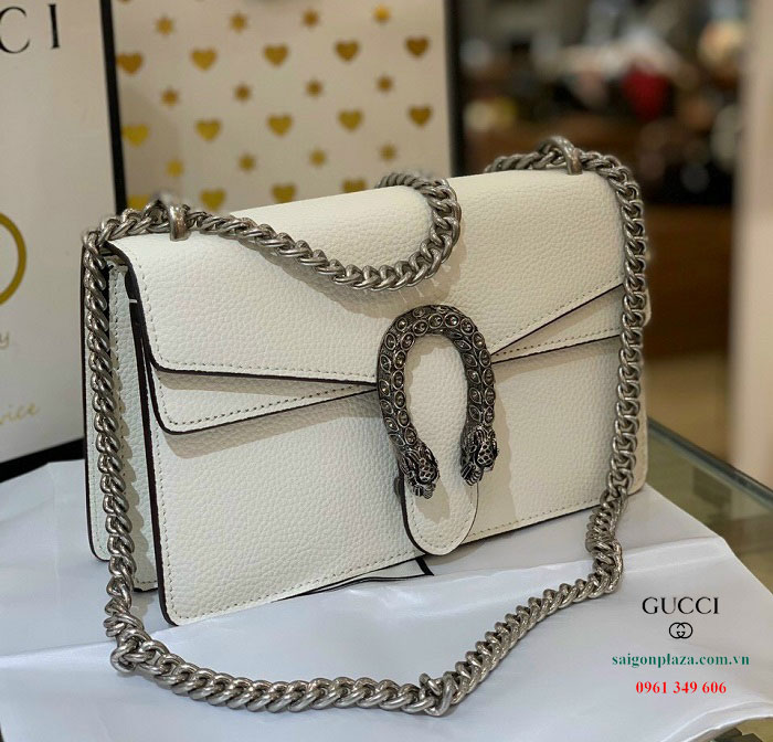Cửa hàng túi xách Sài Gòn Gucci Dionysus Small Shoulder Bag màu trắng