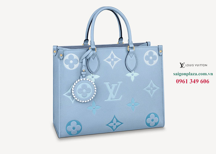 Túi nữ LV chính hãng màu xanh mới nhất Louis Vuitton OnTheGo MM M45717