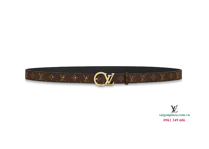 dây thắt lưng nữ chính hãng LV Louis Vuitton Eclipse 20mm reversible belt M0513U bản 20 mm