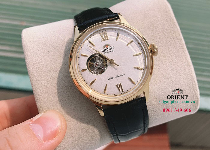 Đồng hồ nam Orient dây da Orient RA-AG0024S00C mặt trắng vỏ vàng