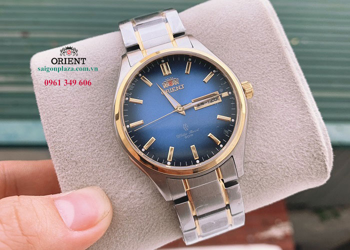 Đồng hồ chính hãng Orient mặt xanh cao cấp Orient SAB0B008WB