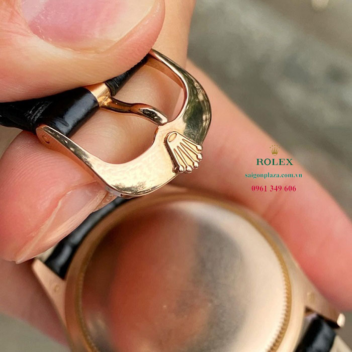 Đồng hồ Rolex Cellini Time 50505-0010 dây da cá sấu da bò màu đen siêu cấp giá rẻ