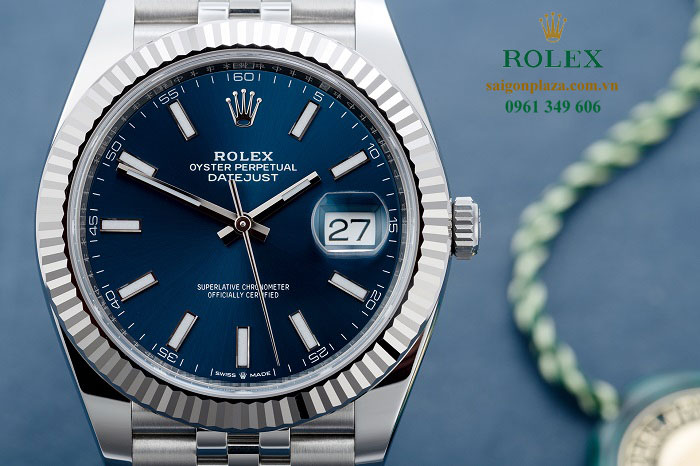 Đồng hồ nam Rolex mặt xanh lam dạ quang Rolex Automatic 126334-0002