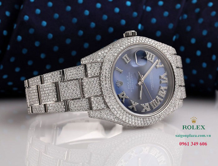 Đồng hồ Rolex mặt số xanh nước biển Rolex Datejust II 116300 Blue Vignette Roman