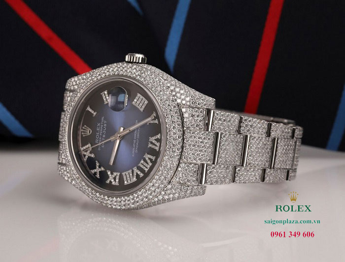Đồng hồ Rolex mặt số xanh lam Rolex Datejust II 116300 Blue Vignette Roman
