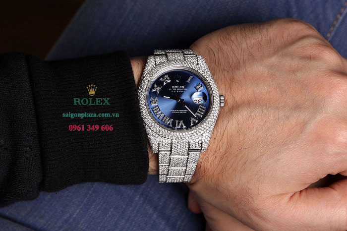 Đồng hồ cơ nam Rolex hàng hiệu đẹp chính hãng giá rẻ Rolex Datejust II 116300 Blue Vignette Roman