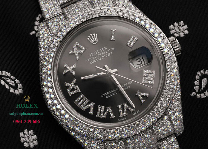 Đồng hồ Rolex Datejust II 41mm 116300 Dark Grey Roman Diamond