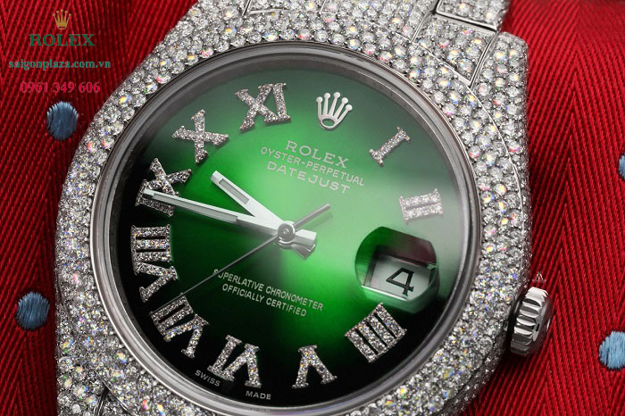 Đồng hồ Rolex mặt số La mã xanh lá Rolex Datejust II 116300 Green