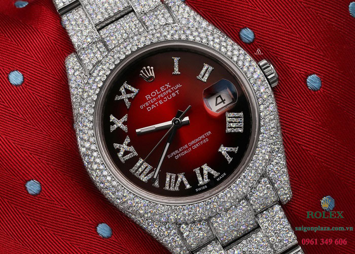 Đồng hồ cơ Rolex Datejust II 41mm 116300 Red Vignette Roman Diamond Dial 