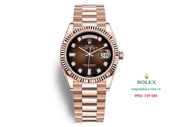 Đồng hồ Rolex Day-Date 36mm 128235-0037 Mặt Số Ombre Nâu