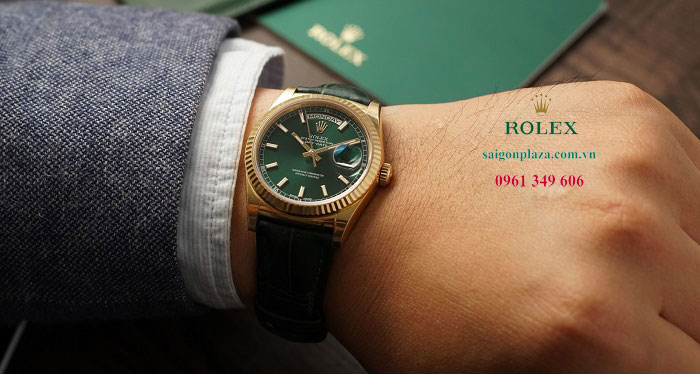 Đồng hồ nam Rolex dây da chính hãng TP Cà Mau Rolex 118138