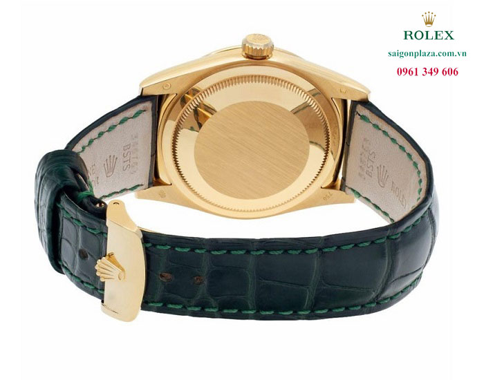 đồng hồ cơ dây da xanh lá thuong hiệu Rolex Day Date 118138