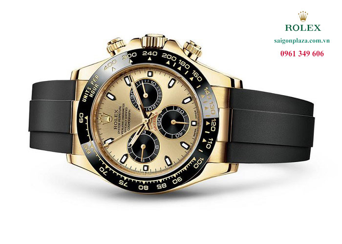 Đồng hồ Rolex Cosmograph Daytona 116518LN mặt số vàng Champagne và đen