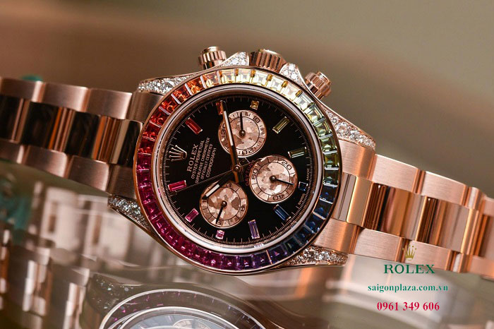 Đồng hồ Rolex đá 7 màu chính hãng Hà Nội TPHCM Đà Nẵng Rolex 116595RBOW