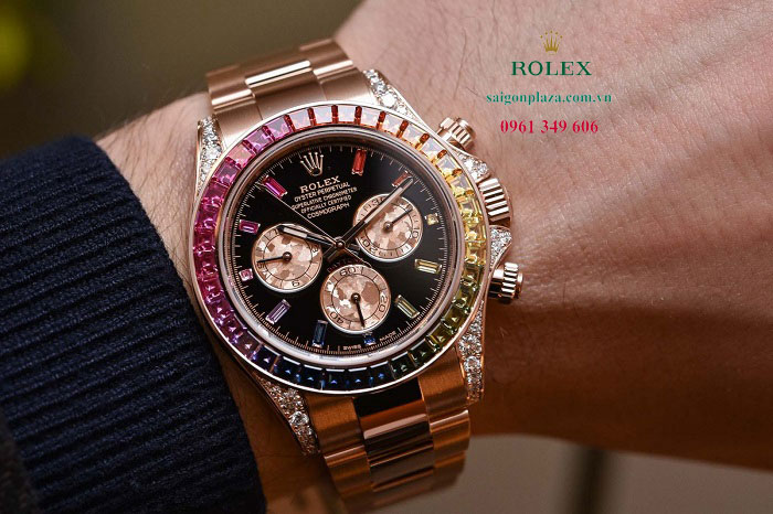 Rolex Cosmograph Daytona 116595RBOW Đồng hồ Rolex đá kim cương 7 màu bảy màu
