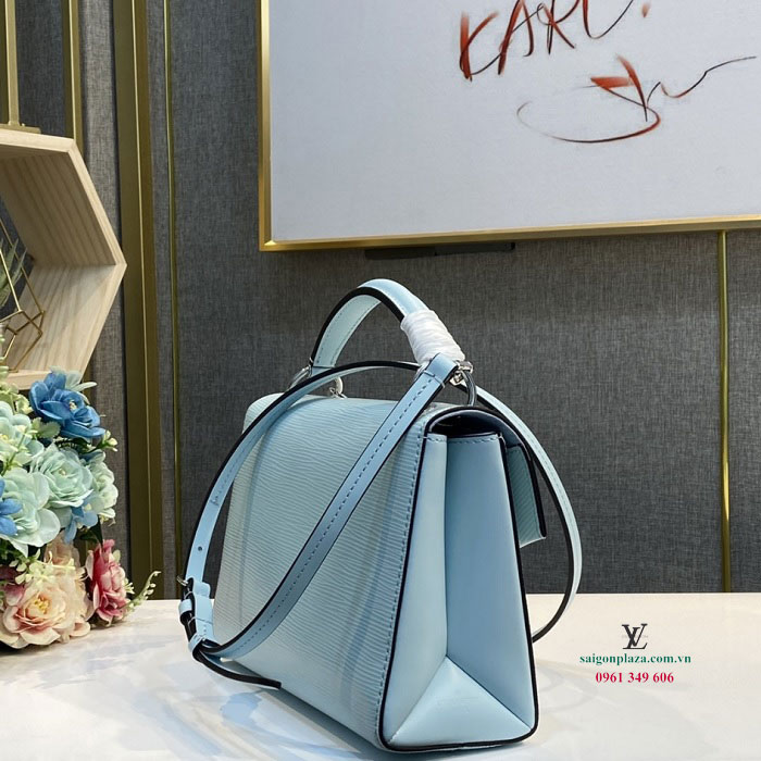 Túi da nữ của người thành công LV Louis Vuitton Pochette Grenelle xanh da trời