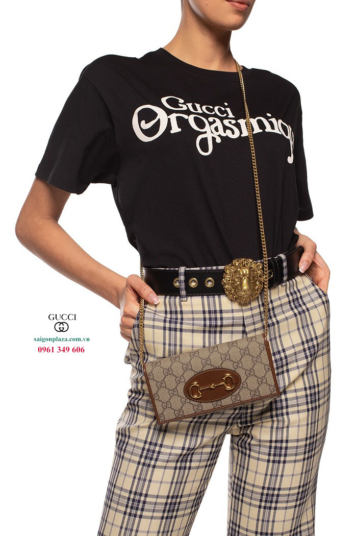 Địa chỉ mua hàng online uy tín nhất túi Gucci Beige Horsebit 1955 Wallet With Chain