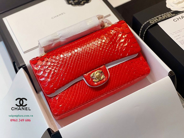 túi nữ víp thương hiệu nổi tiếng Chanel classic màu đỏ