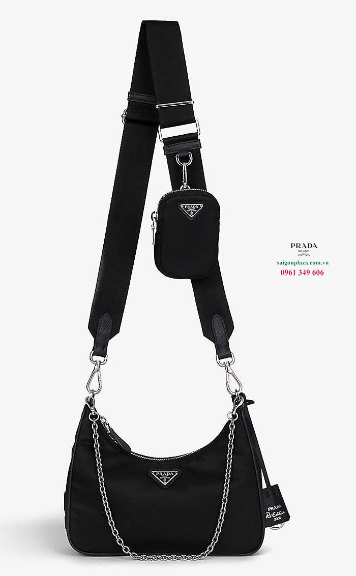 Túi xách Prada Re-Edition 2005 Re-Nylon in Black vải dù chính hãng