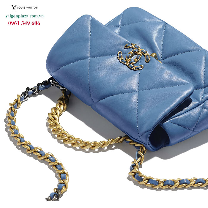 Túi nữ chính hãng màu xanh Hà Nội TPHCM Chanel 19 Maxi Flap Bag