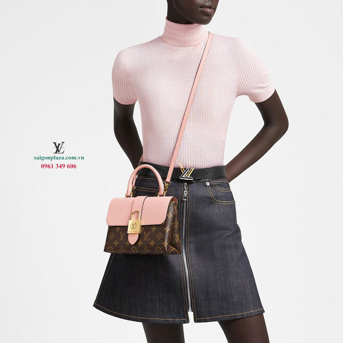 Túi xách nữ đeo vai cầm tay LV Louis Vuitton Locky BB 20cm nắp túi phối màu đẹp