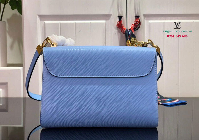 Túi LV nữ da bê da bò da thật Louis Vuitton Twist MM Epi Bleu Nuage M59627