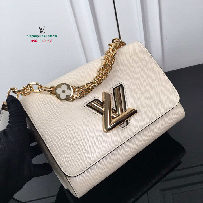 Túi LV nữ store túi thời trang hà nội Louis Vuitton Twist MM Epi Grained M59403 màu trắng ngà