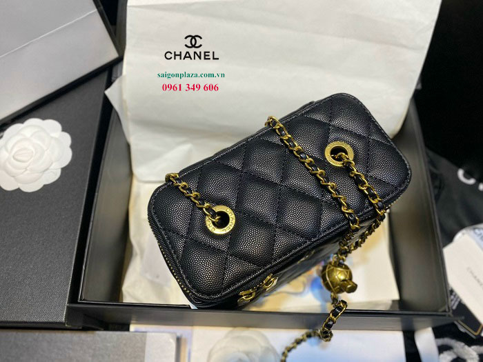 Túi nữ hộp vuông túi da nữ cao cấp Sài Gòn Chanel Mini Vanity Chain 21C