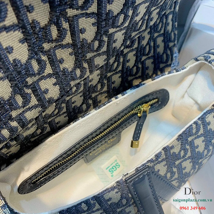 Túi hàng hiệu nữ dệt vải thổ cẩm Dior Saddle Bag