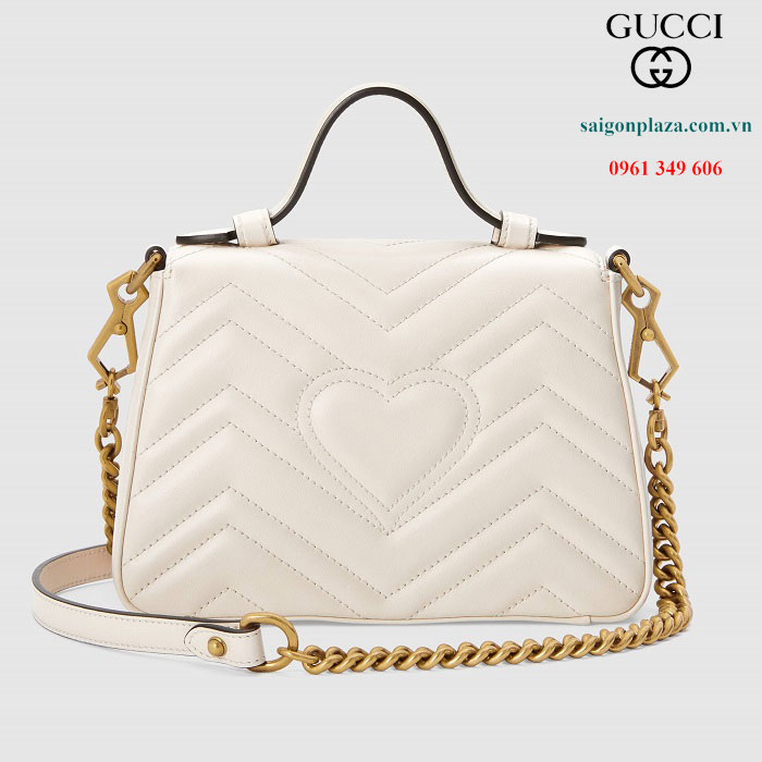 Túi Gucci trắng chính hãng Gucci GG Marmont Mini Top Handle Bag