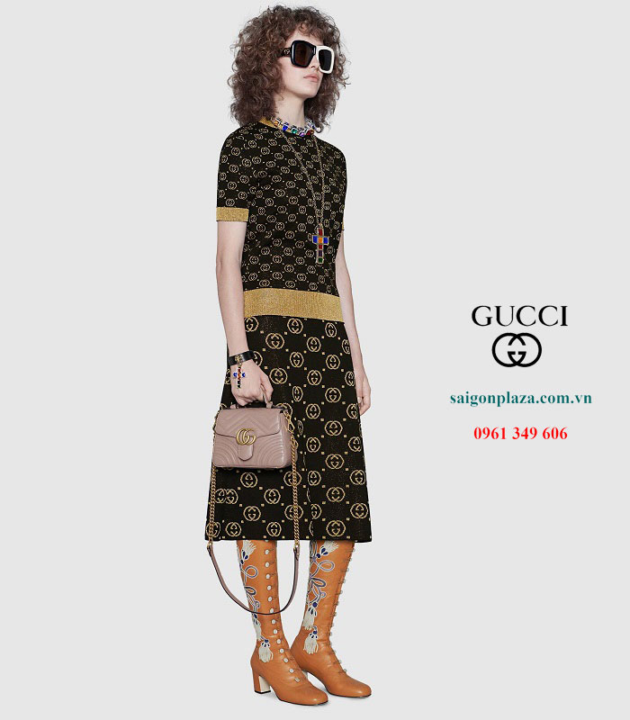 Túi xách nữ hàng hiệu giảm giá Gucci GG Marmont Mini Top Handle Bag
