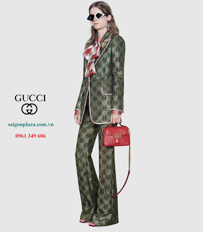 Túi xách nữ đẹp màu đỏ Gucci GG Marmont Mini Top Handle Bag